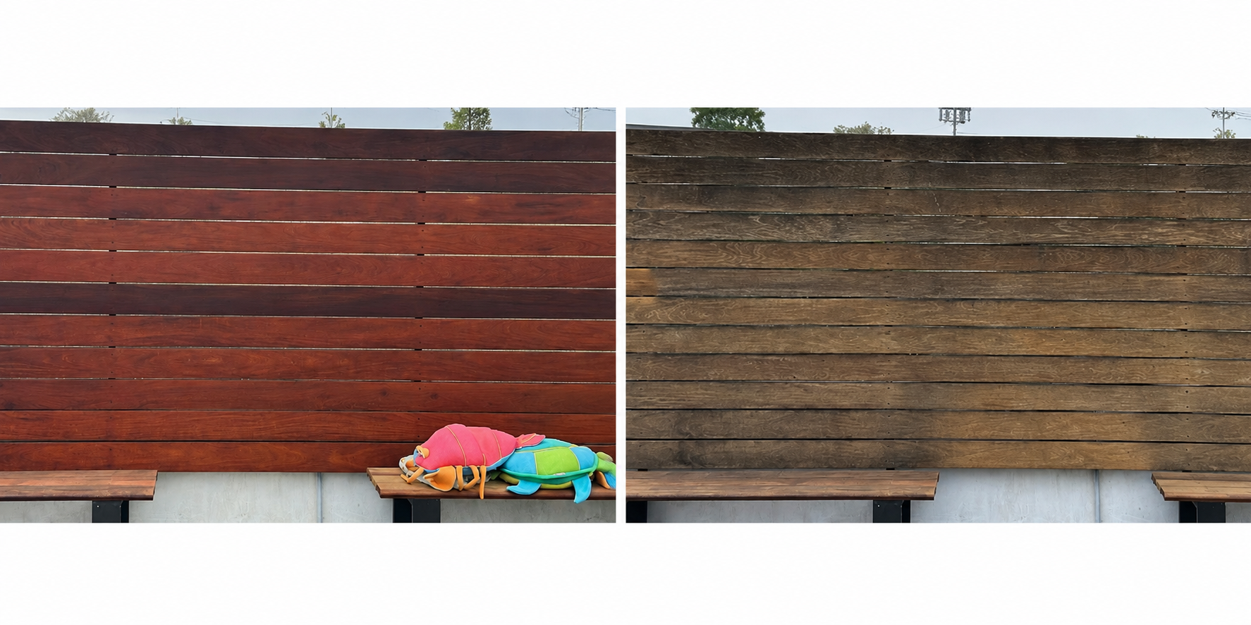Fence restoration comparison