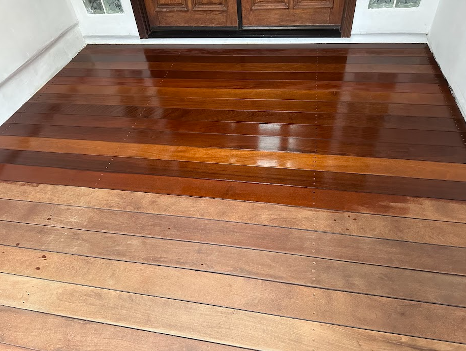 Restored wood finish detail