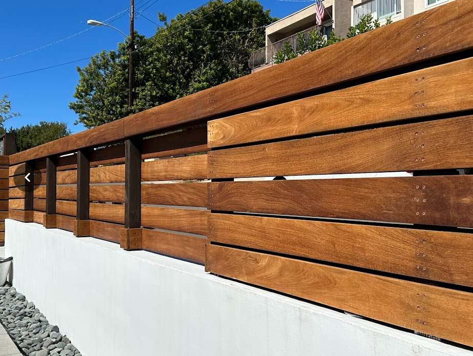 Freshly restored wooden fence